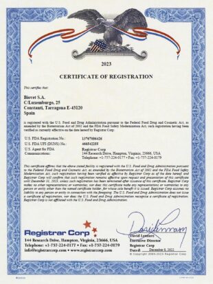 Biovet S.A. renews the Food and Drug Administration (FDA) certificate